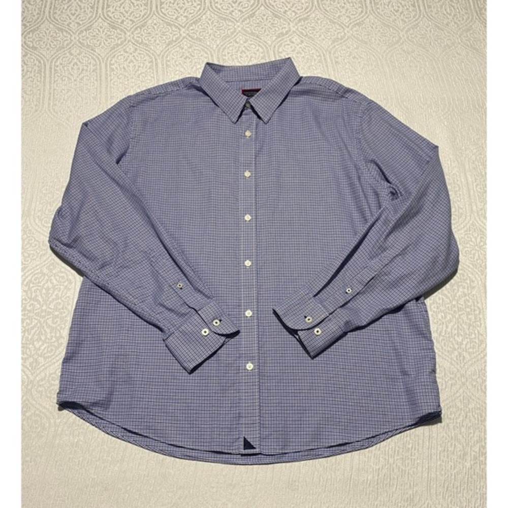 UNTUCKit Anselmo Blue Gingham Check Long‎ Sleeve Button Up Shirt XX Large